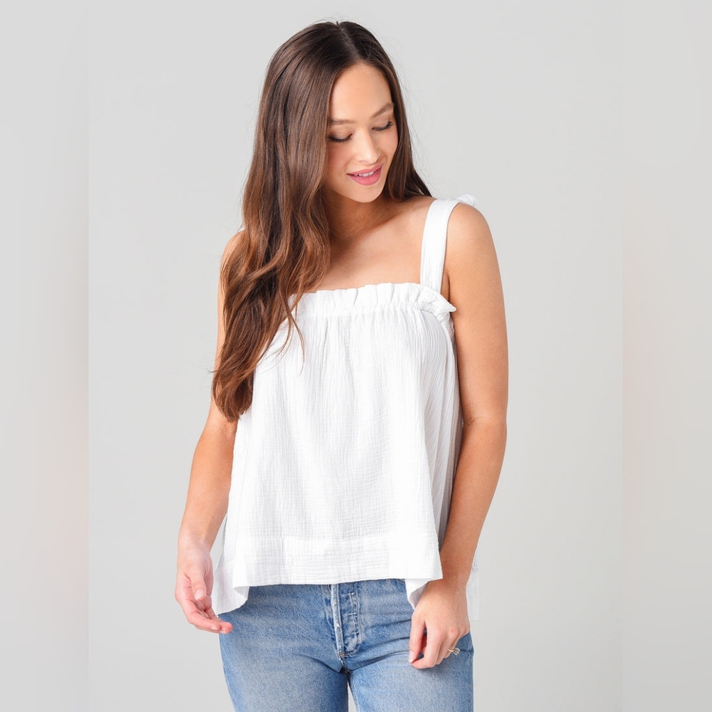 Honorine baby blue tank blouse
